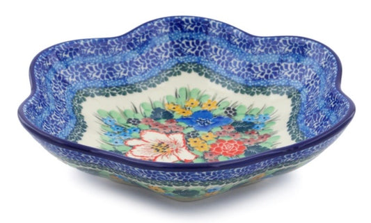 Ceramika Artystyczna, Unikat Splendid Hibiscus, Scalloped Fluted Bowl