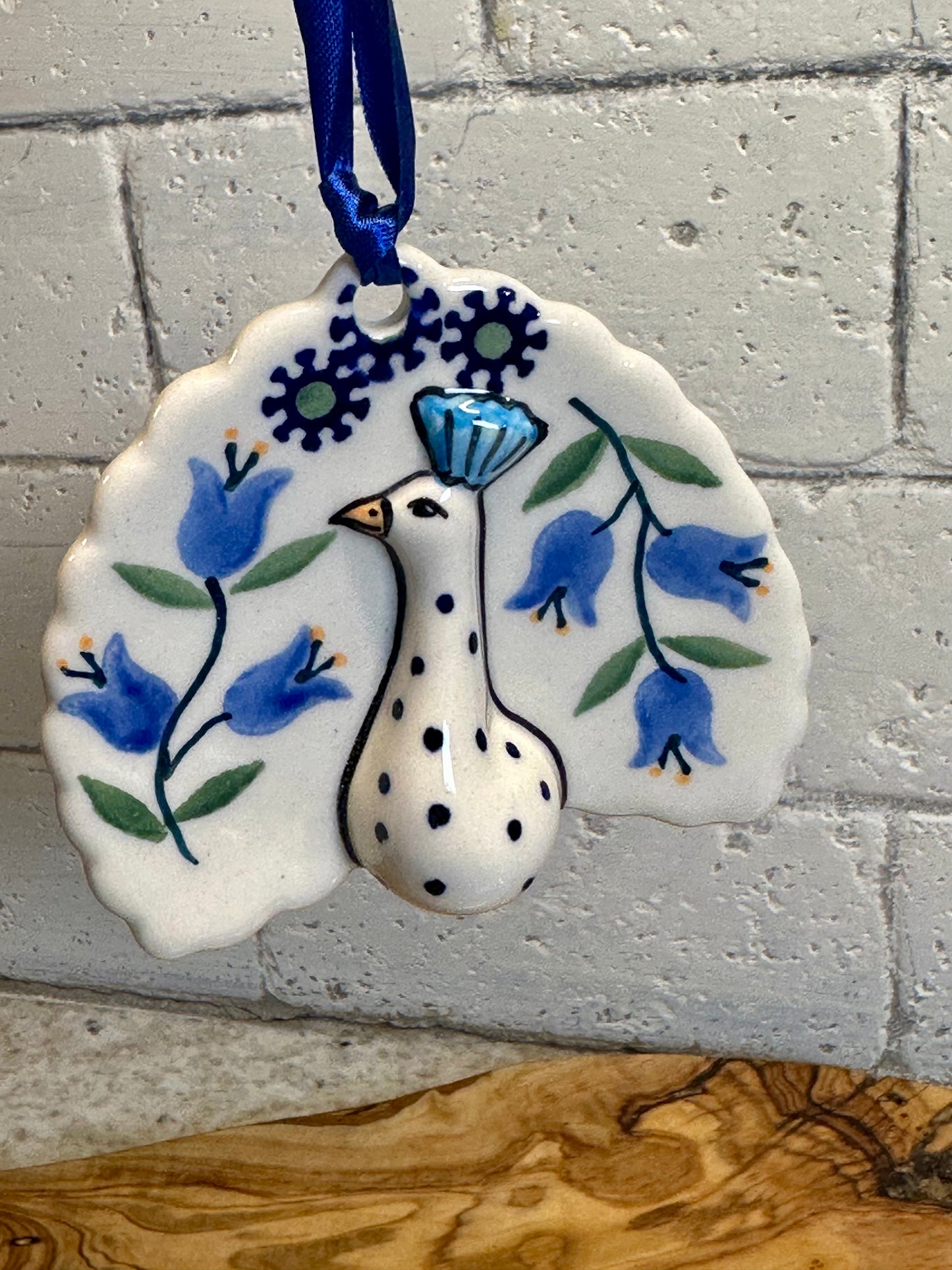 Manufaktura, Bell Flower, Peacock Ornament