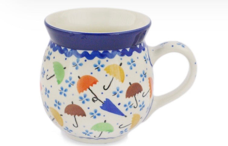 Ceramika Artystyczna, Raining Umbrellas, Large Bubble Mug