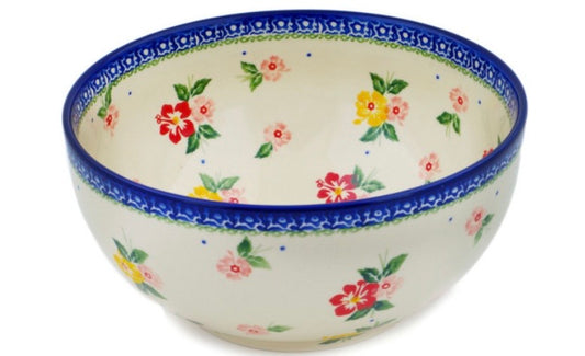 Bona, Hibiscus Splendor, Mixing/Serving Bowl 9"