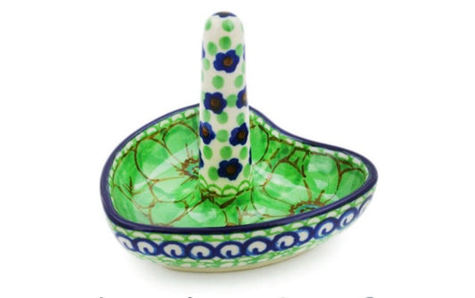 Ceramika Artystyczna, U408A, Green Pansies, Ring Holder
