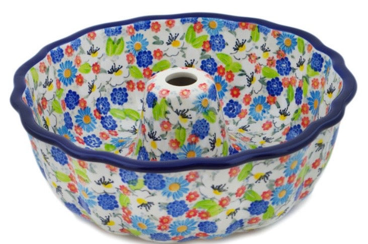 Ceramika Artystyczna, U5158 Anemone Flower Garden, Bundt Pan