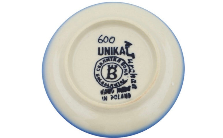 Ceramika Bona Polish Pottery, Unikat Sunflower Yellow Petal Bliss, Small Plate/Coaster