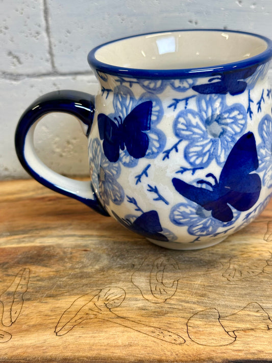 Manufaktura, Blue Butterfly, Medium Bubble Mug