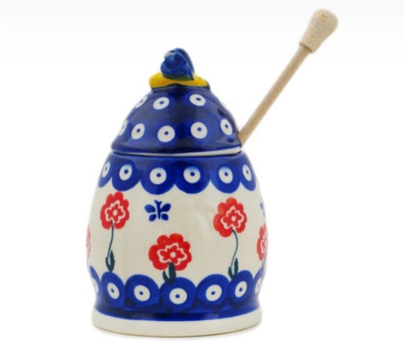 Ceramika Bona, Blue Eye Spring, Honey Jar with Dipper