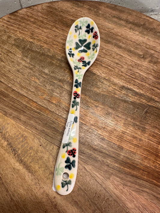 Vena Polish Pottery, Lucky Charm with Lady Bugs, Spoon