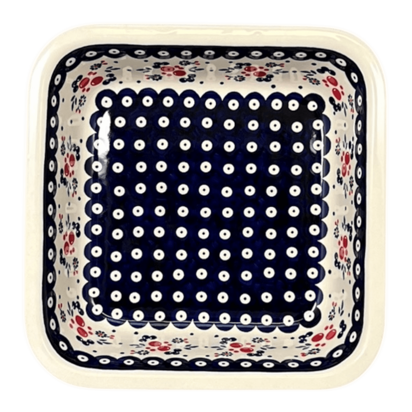 Baker, Square, 11.5" Deep in "Berry Dot" by Manufaktura