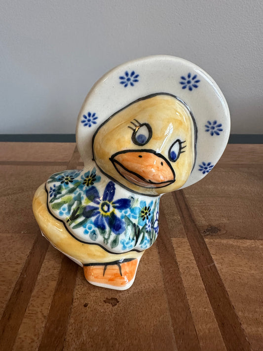 Vena Polish Pottery, Dragonfly Delight Duck in Hat