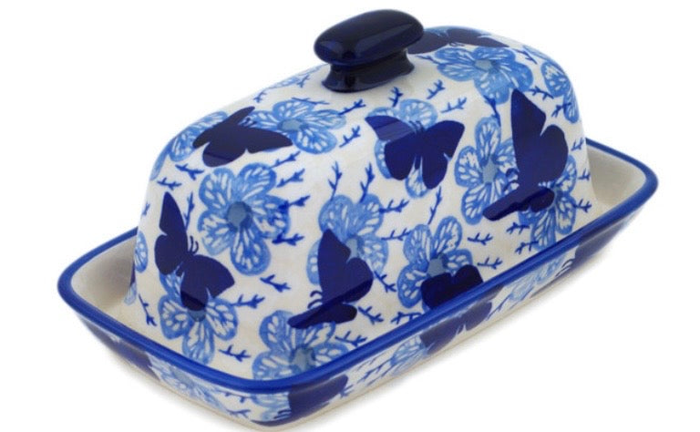 Manufaktura,  Cobalt Butterflies,  Butterdish