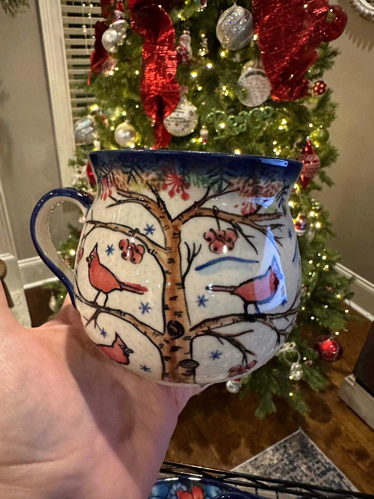 Vena Snowman and Cardinals Bubble Mug