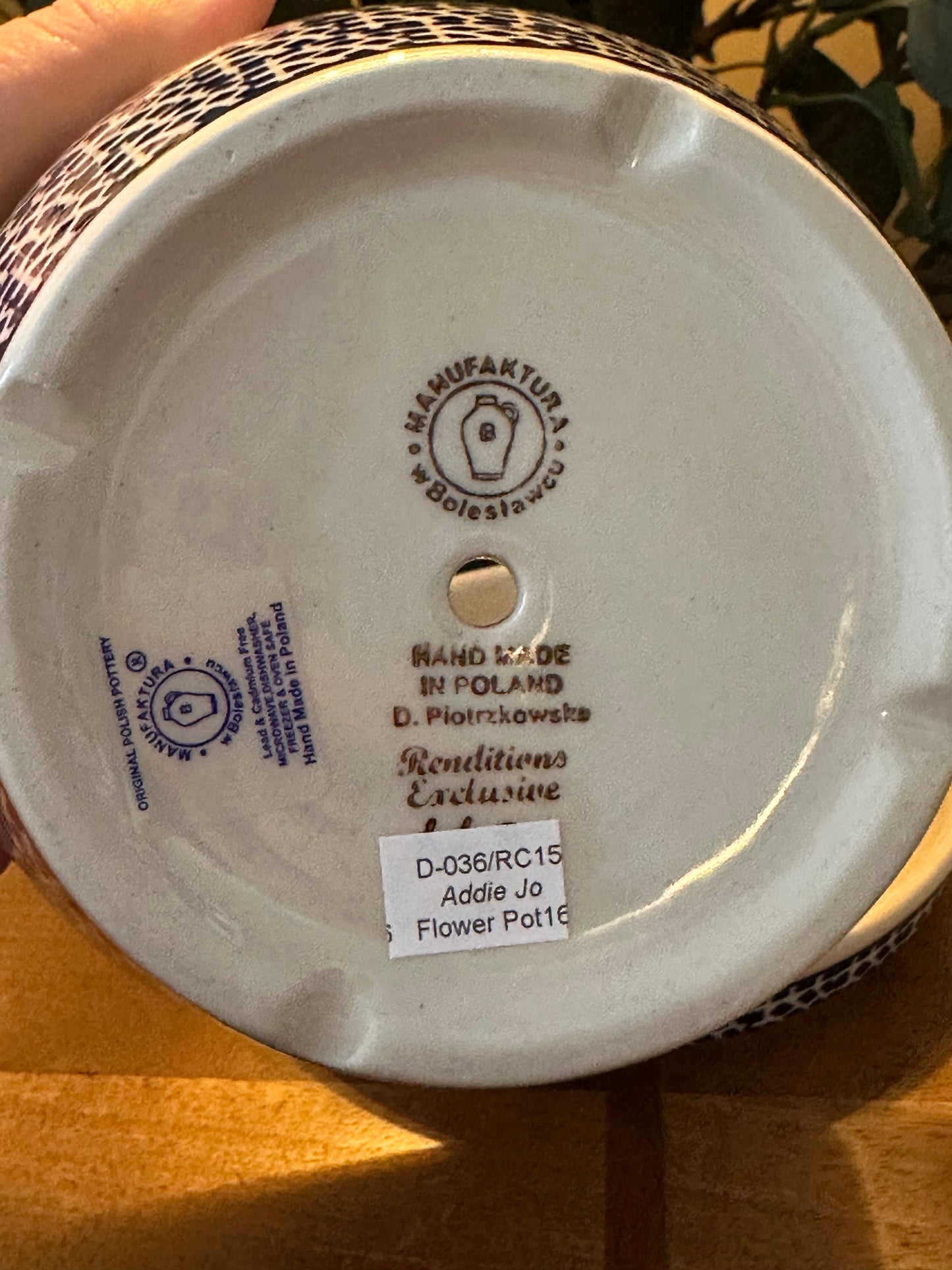 Manufaktura Polish Pottery,  Addie Jo Large Planter