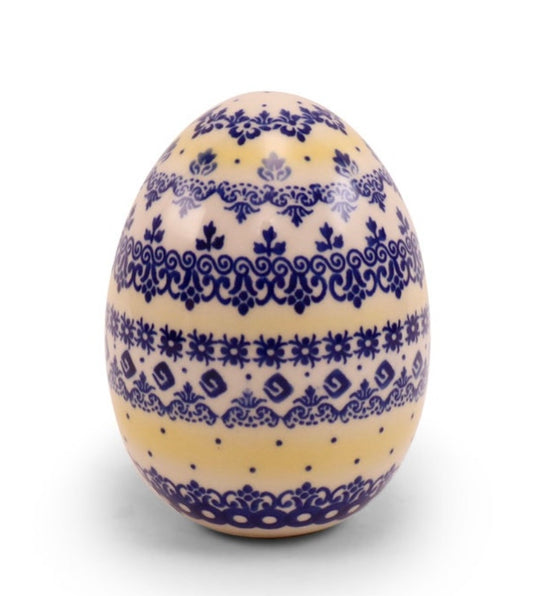 Ceramika Kaola Polish Pottery,Unikat,  Art E, 5" Large Ceramic Egg
