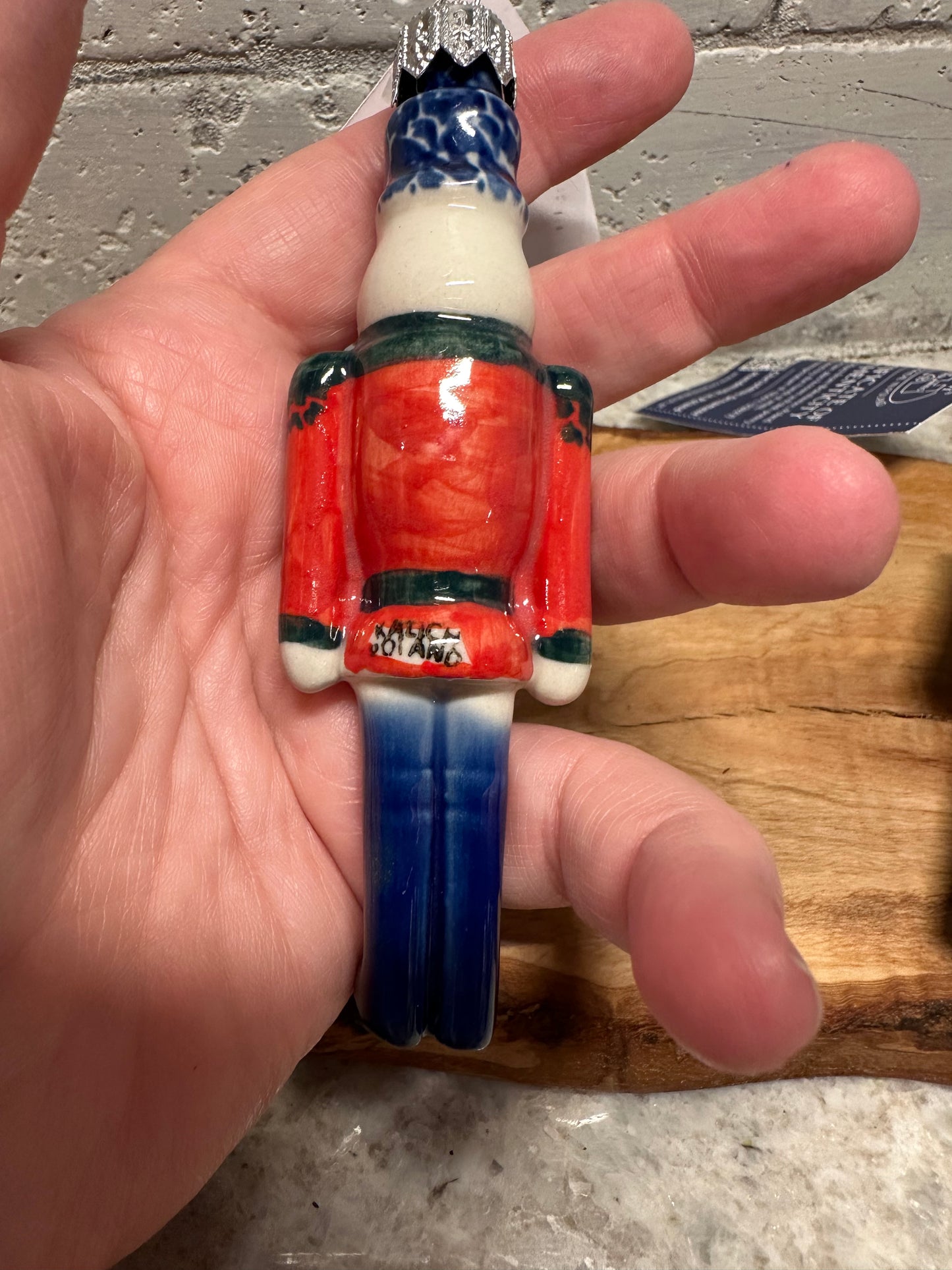 Kalich Polish Pottery Art Level, Red Nutcracker Ornament