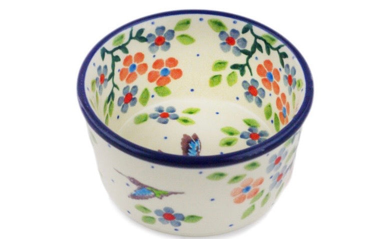 Ceramika Artystyczna, U5167 Verdant Hummingbird Spring, Ramekin Bowl