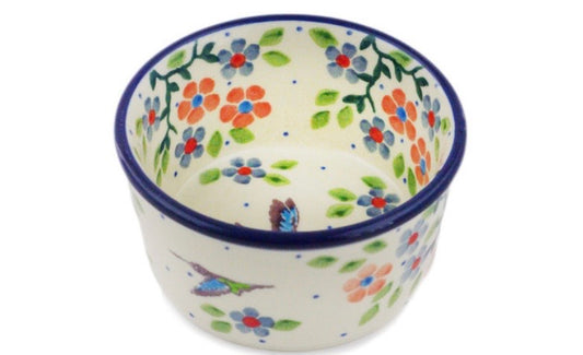 Ceramika Artystyczna, U5167 Verdant Hummingbird Spring, Ramekin Bowl