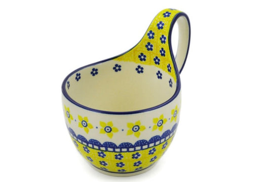 Ceramika Artystyczna Polish Pottery, Sunshine, Loop Soup Mug/Bowl