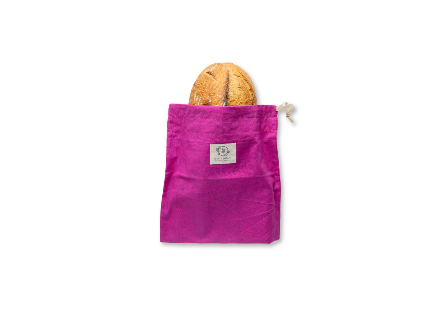 Bee's Wrap, Artisan Bread Bag - Magenta, Meadow Magic, Lined Bees Wrap