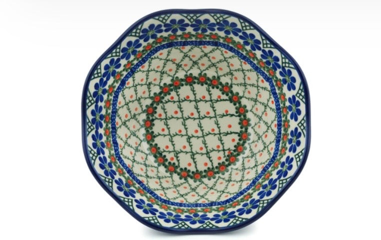 Ceramika Artystyczna, Primrose Trellis, Scalloped Bowl 8"