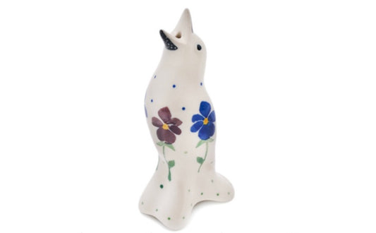 Ceramika Artystyczna Polish Pottery, Plum Pansy, Pie Bird