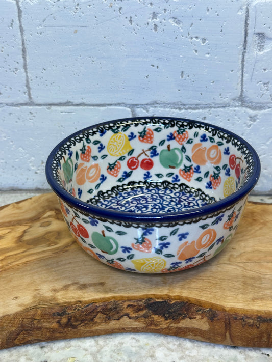 Ceramika Artystyczna Polish Pottery, Unikat Tutti Fruiti, Bowl, 5"