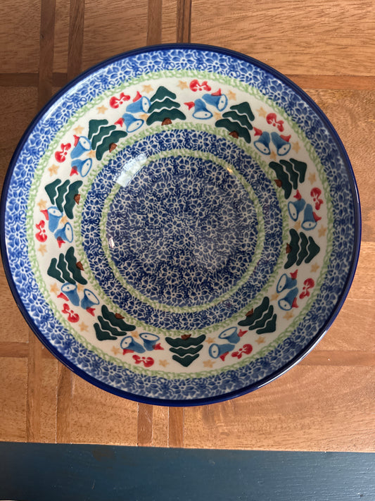 Cermika Artystyczna Polish Pottery, Christmas Tree & Bells Bowl