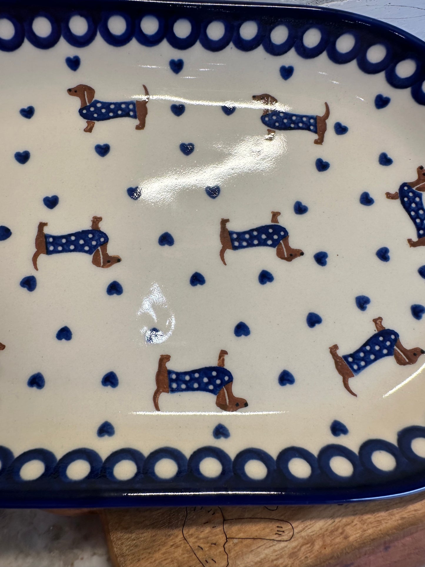 Kalich, Dressed Dachshund, Large Oval Platter