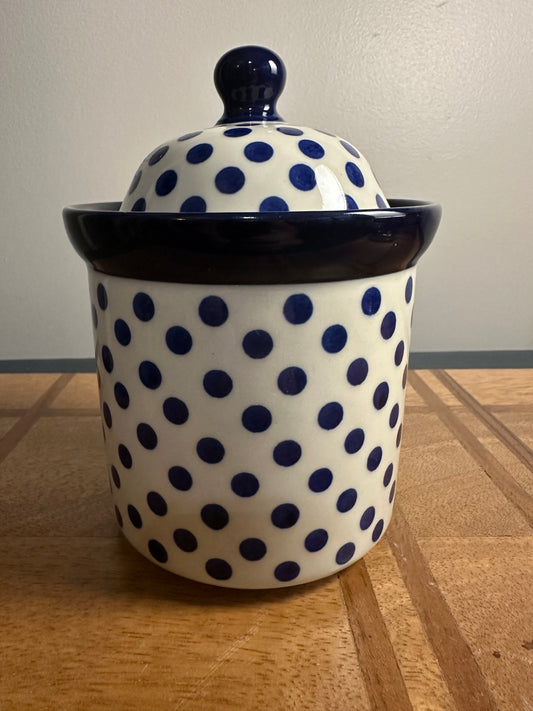 Ceramika Artystyczna Polish Pottery Polka Dot Delight Lidded Canister