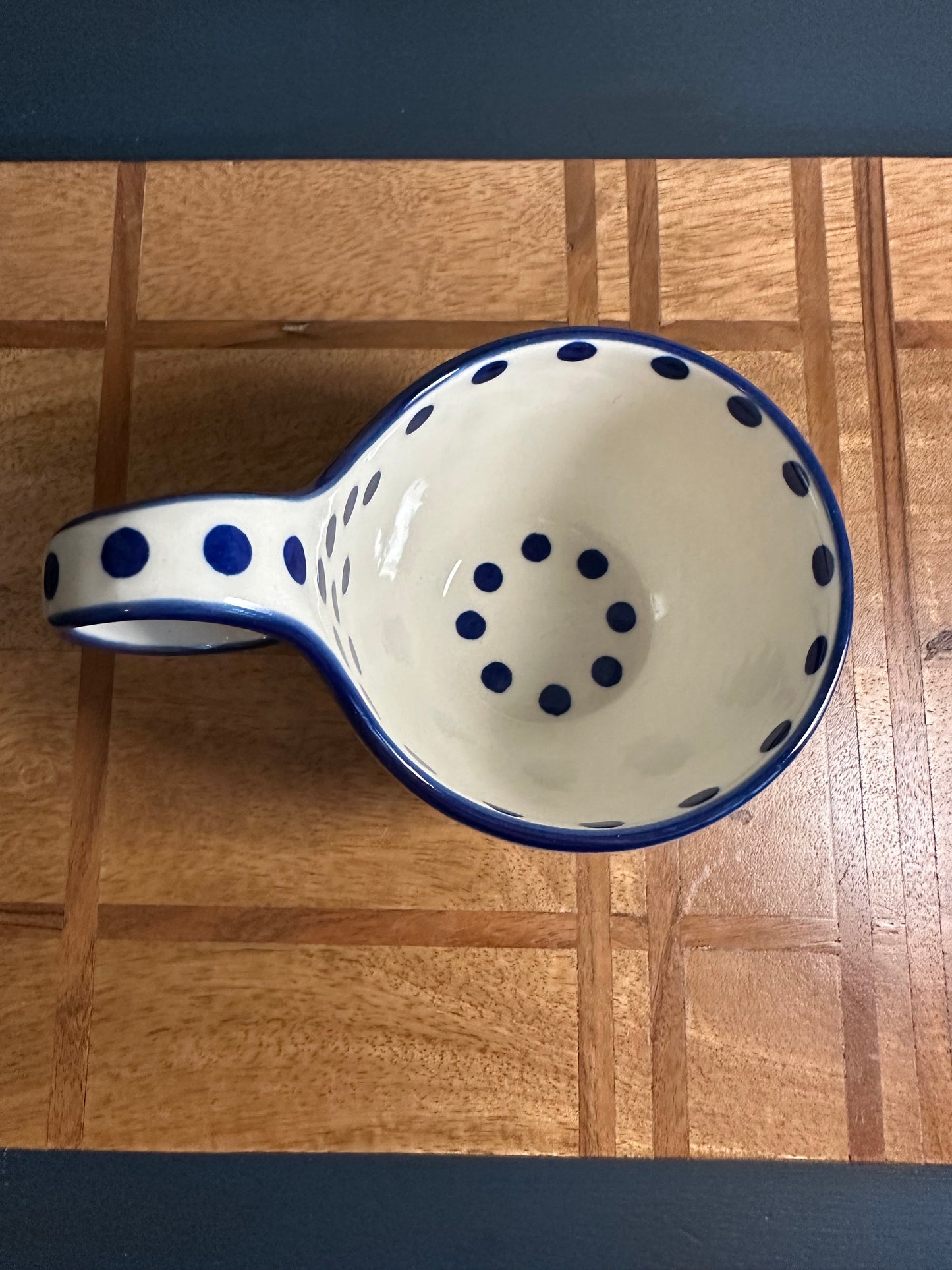 Ceramika Artystyczna Polish Pottery Traditional Blue Dot Loop Mug/ Bowl