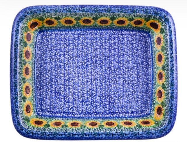 Ceramika Artystyczna, Unikat U4739, Summer Sunnies, Large Rectangular Baker