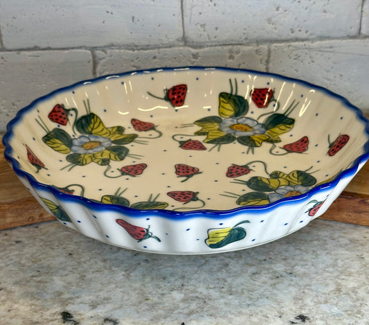 WR Ceramika, Strawberries & Blossoms, Tart Pan