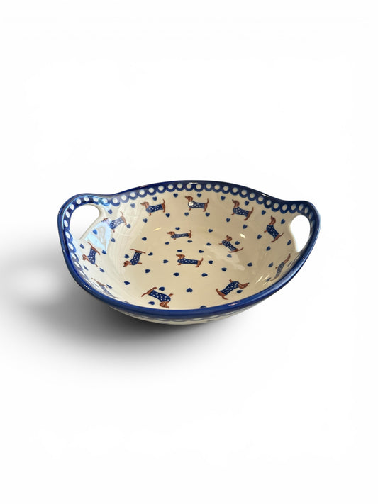 Kalich, Dressed Dachshund, Bowl/Baker with Handles