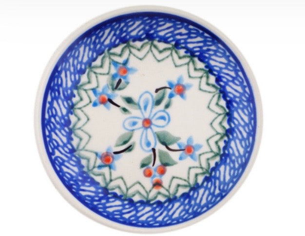 Ceramika Artystyczna, Azure Blooms, Coaster/Mini Plate