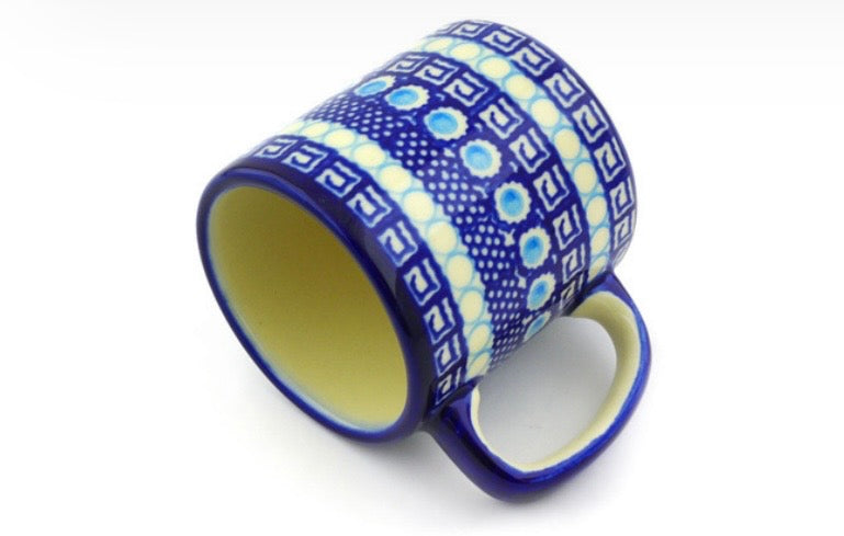Ceramika Bona, Tribal Blue, Straight Mug 13 oz