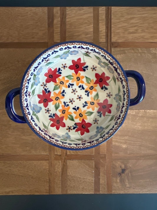 Manufaktura Polish Pottery Zo Girl 7.5" Round Baker with Handles