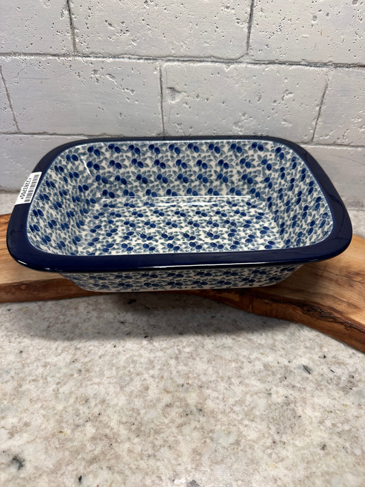 Ceramika Artystyczna Polish Pottery, Blueberry, Medium Rectangular Baker