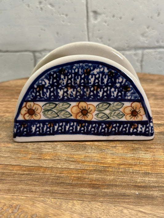 W.R. Polish Pottery, Unikat Yellow Buttercup, Small Letter/Napkin Holder