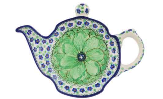 Ceramika Artystyczna, Unikat U408A Green Pansies, Plate 8"