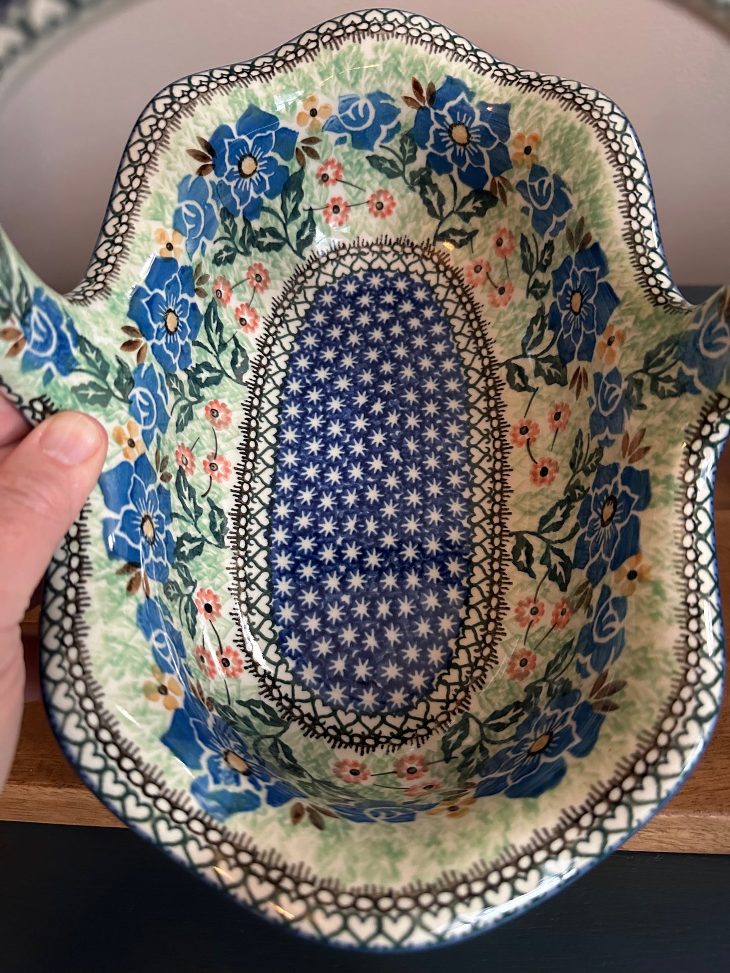 Ceramika Artystyczna Polish Pottery, Preowned, Limited Edition "Presence of Love" Unikat Basket