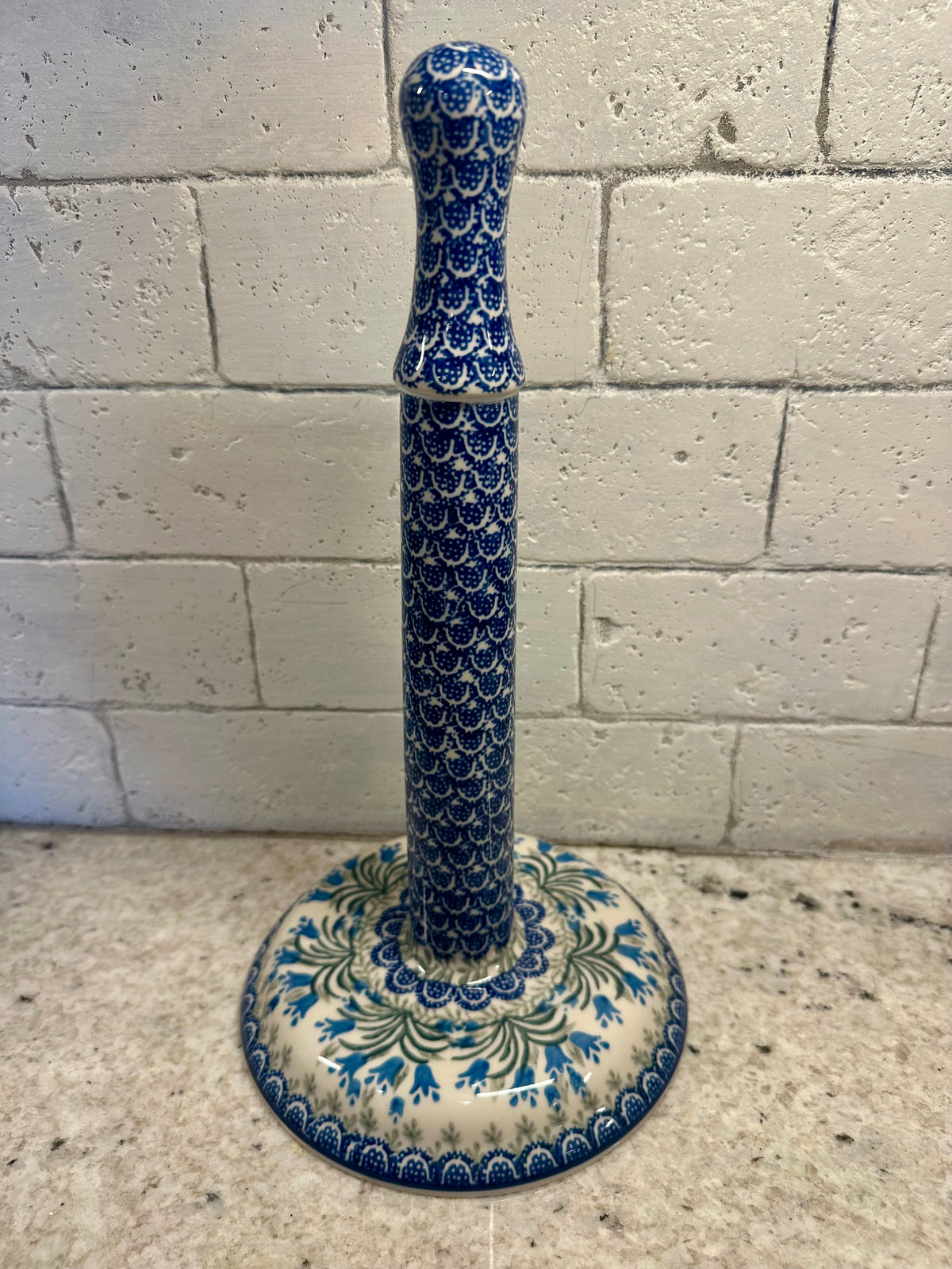 Ceramika Artystyczna, Blue Tulip Bouquet, Paper Towel Holder