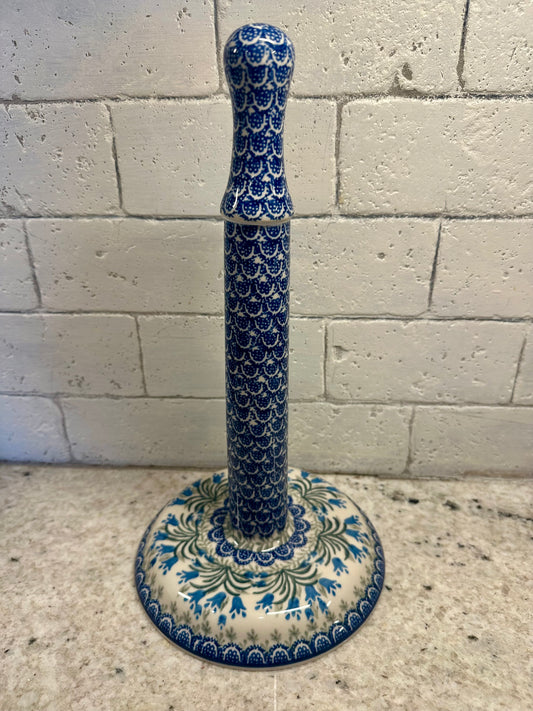 Ceramika Artystyczna, Blue Tulip Bouquet, Paper Towel Holder