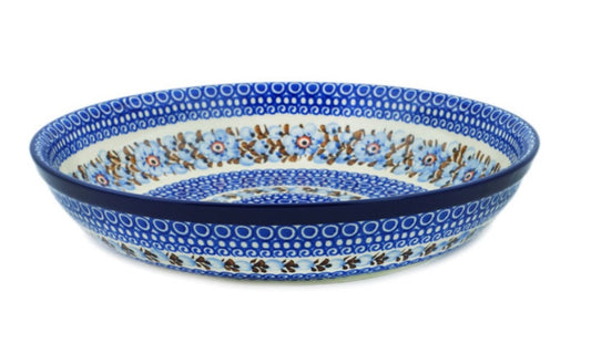 Ceramika Artystyczna Polish Pottery, Unikat Brown & Blue Beauty, Bowl 13"
