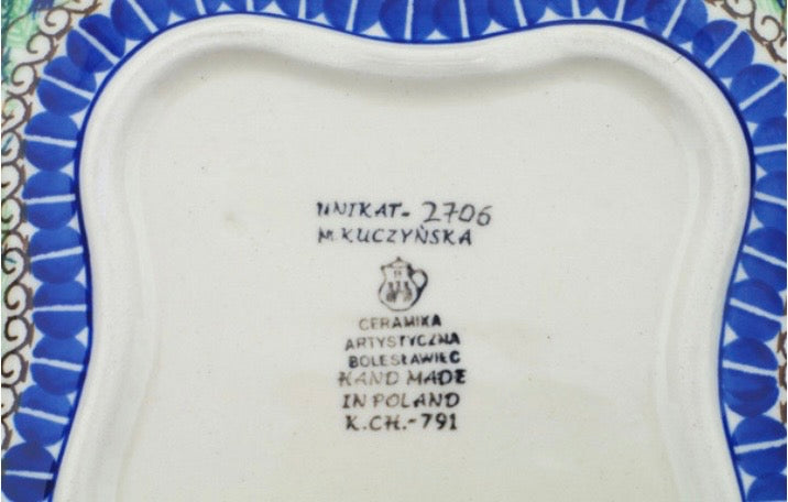 Ceramika Artystyczna, Summer Rooster, Square Bowl 10"