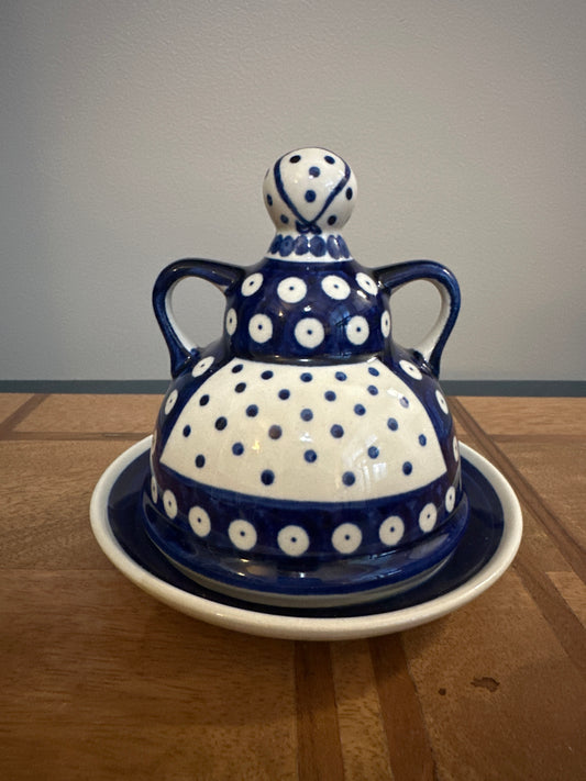 Zaklady Polish Pottery Owls Eye Medium Cheese Lady