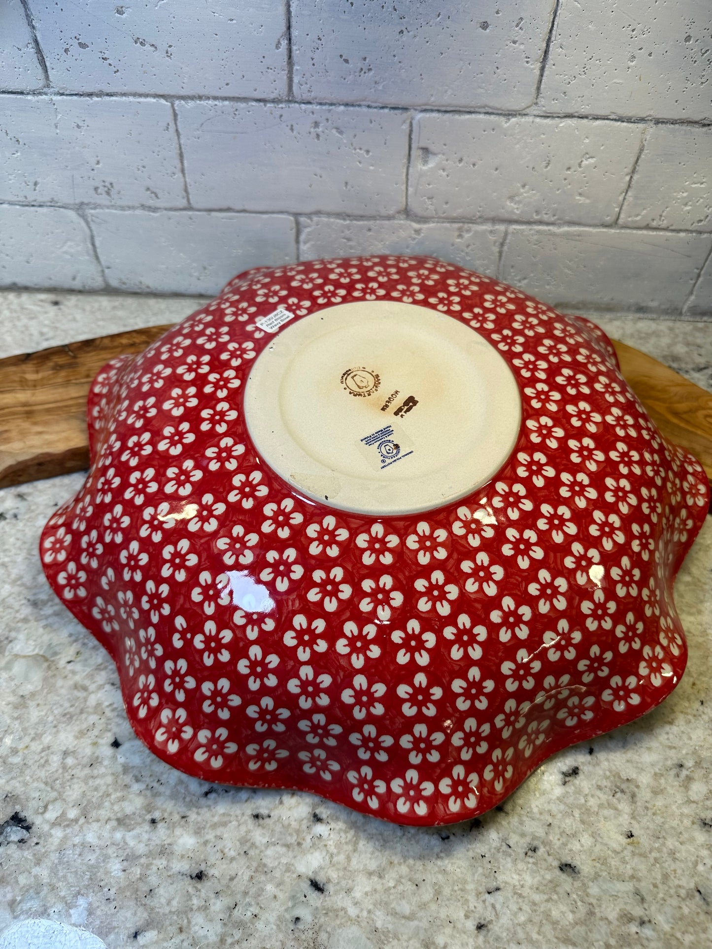 Manufaktura, Red Blossom, Large Wavy Bowl