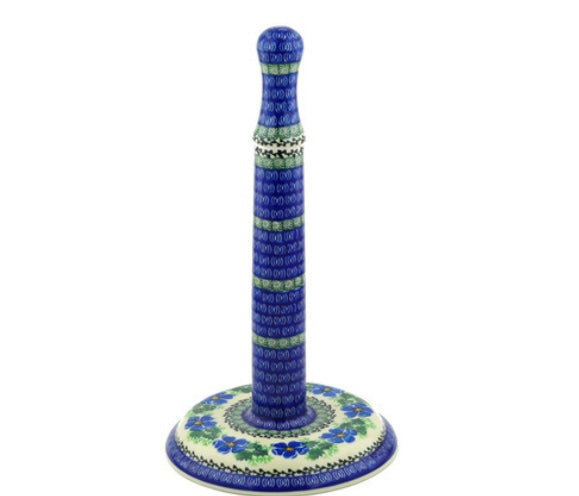 Ceramika Artystyczna Polish Pottery, Scarlet Pimpernel Flower, Paper Towel Stand