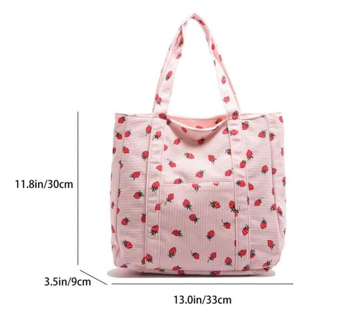 Strawberry Pink Large Tote Bag