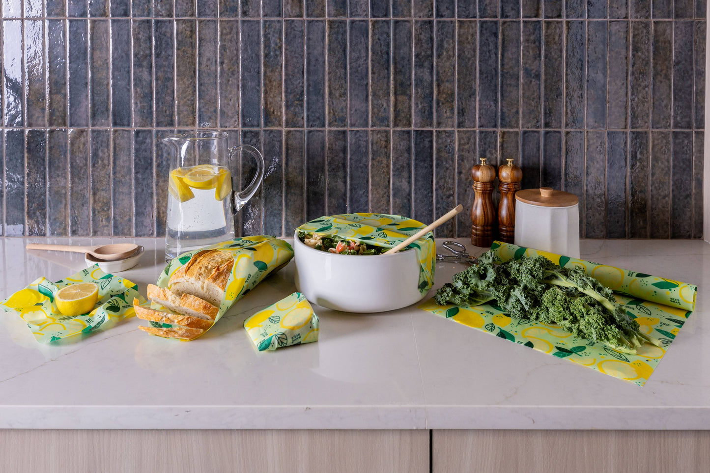 Bees Wrap Beeswax Reusable Bread Wrap - Fresh Squeeze Print