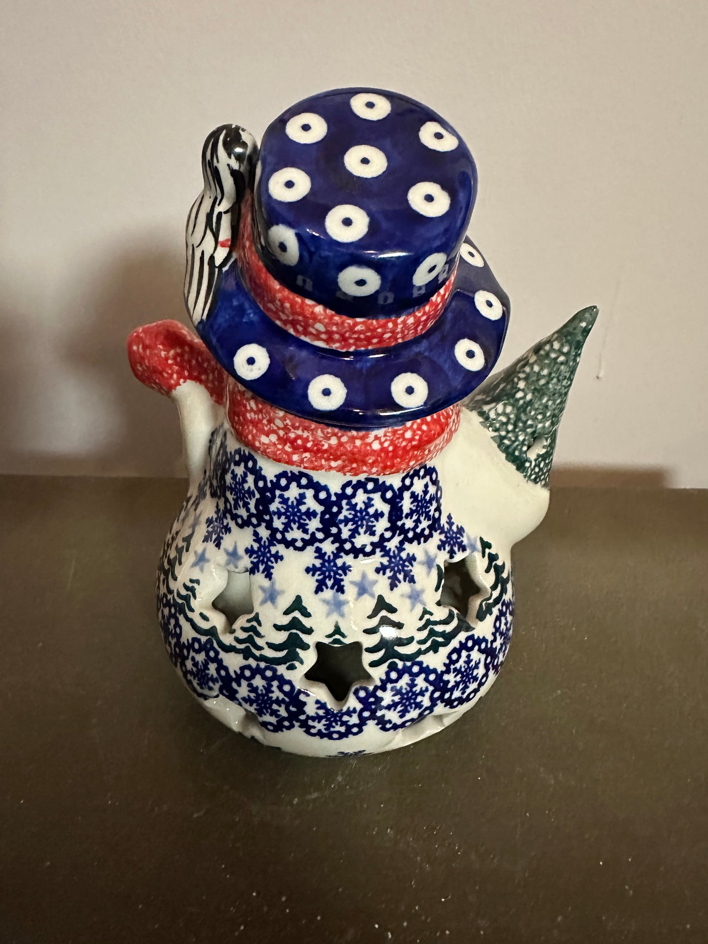 Andy, Christmas Trees & Snowflakes, Snowman Holding Tree, Bird on Hat, Luminary