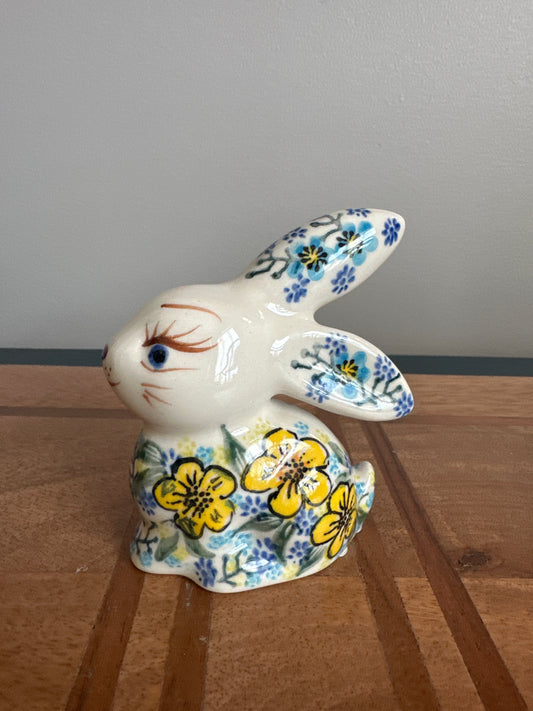 Vena Polish Pottery Yellow Afternoon Garden Bunny Figurine