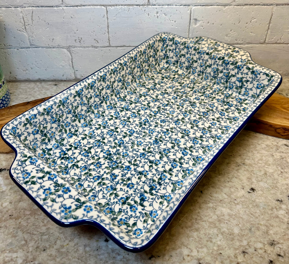 Ceramika Artystyczna, Summer Wind, Large Rectangular Baker with Handles